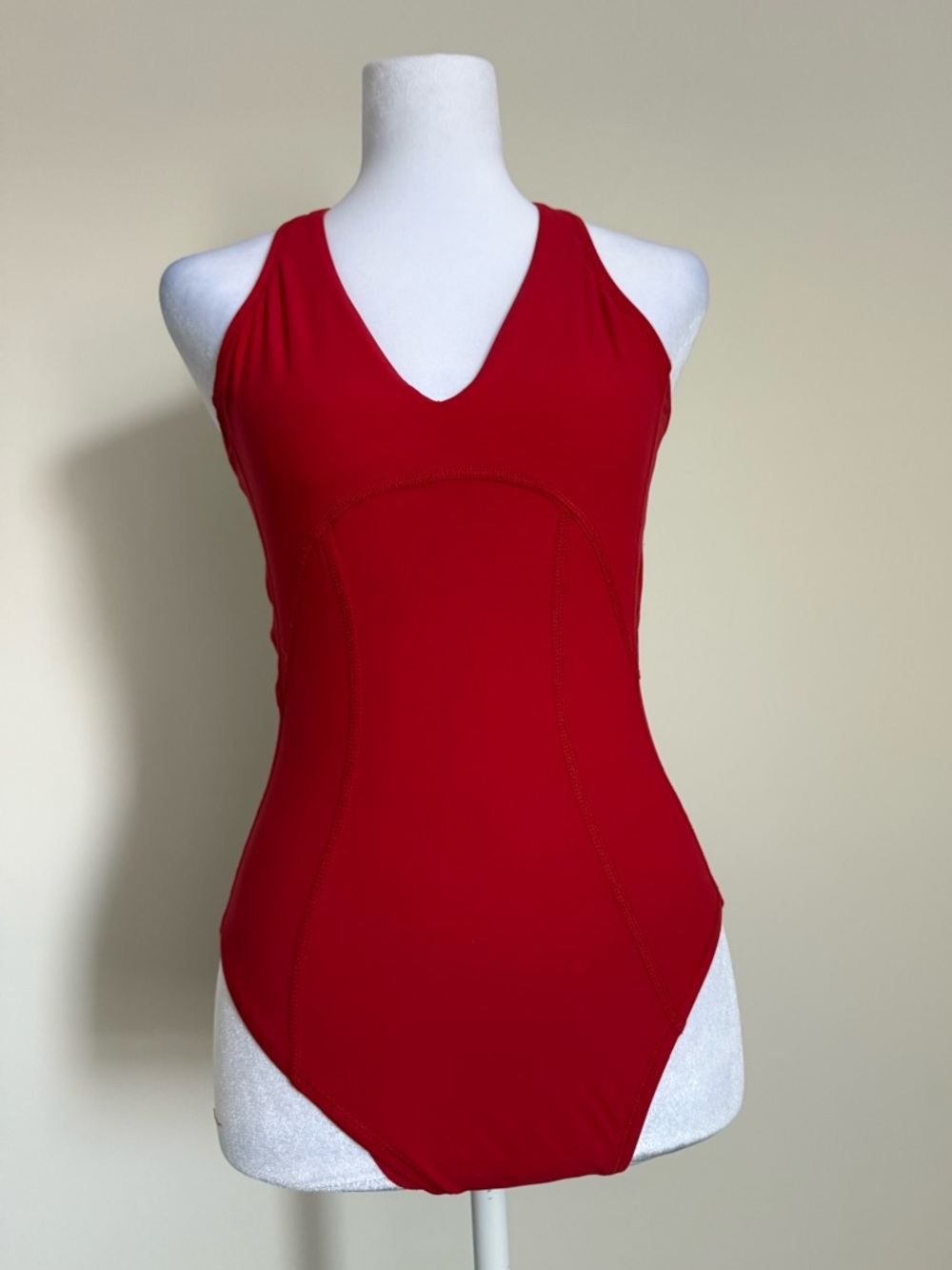 EBW by everything but the water Red One-Piece Swimsuit - V-Neck size 4